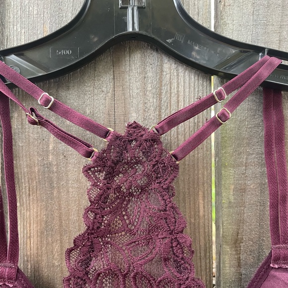 Aerie Lace Racerback Bralette in Deep Plum Medium - Picture 5 of 9
